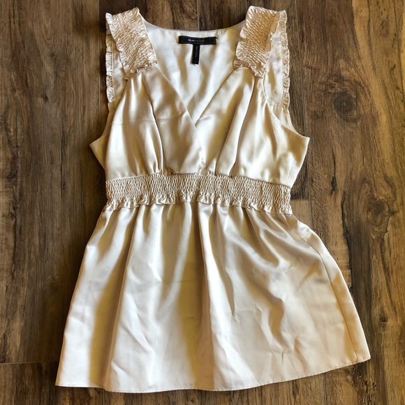 BCBGMaxAzria Tops - bcbgmaxazria Champagne sleeveless blouse size s BCBG